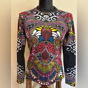 Athleta Women’s Extra Small Multi-colored Mandala Long Sleeve Running Shirt